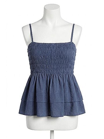 Young Fabulous & Broke Fran Tiered Tank in Vintage Indigo (view 1)