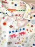 Vilagallo 100% Polyester Graphic White Pink Blue Green Yellow Black Red Orange Purple Blouse Size 8 - photo 3