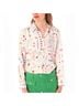 Vilagallo 100% Polyester Graphic White Pink Blue Green Yellow Black Red Orange Purple Blouse Size 8 - photo 4