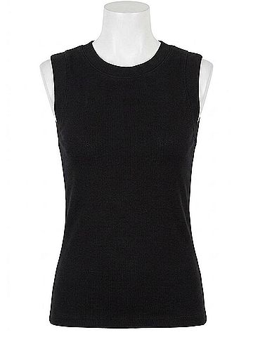Sanctuary Ribbed Ruched Tank in Black (view 1)