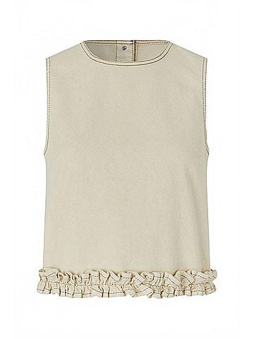 Baum Und Pferdgarten Madie Denim Frill Top Blouse in Afterglow (view 1)