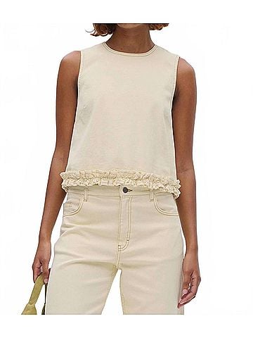 Baum Und Pferdgarten Madie Denim Frill Top Blouse in Afterglow (view 2)