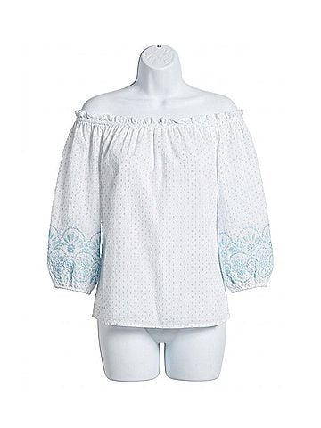 Tyler Boe Susie Swiss Dot Top in Multi (view 1)