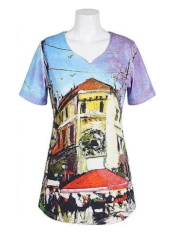 Parsley & Sage Venice Impressionist Top in Multi (view 1)