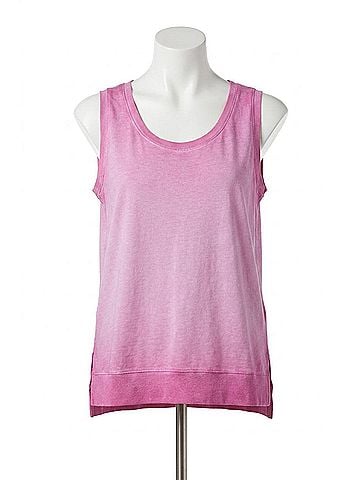 Tribal High-Low Tank Top in Pink (view 1)