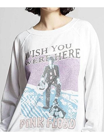 Recycled Karma Women's Pink Floyd Sweatshirt in White (view 2)