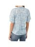 FDJ Blue Palm Scribble Flutter Sleeve Top in Blue Size M - photo 3