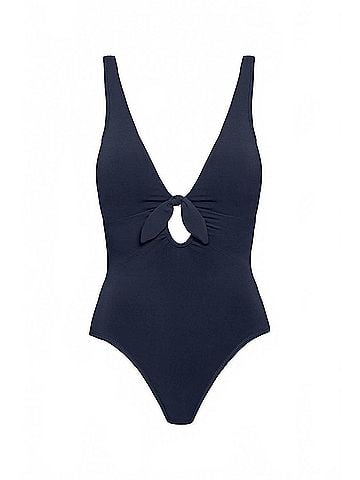 Robin Piccone Ava Knot One Piece Swimsuit in Navy (view 1)