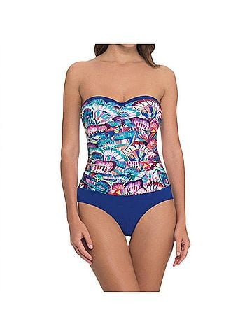 Profile by Gottex Bandeau One Piece Swimsuit in Madame Butterfly (view 2)