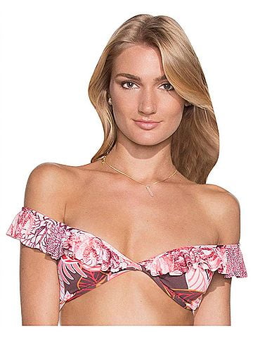 Maaji Underwire Off The Shoulder Ruffle Bikini Top in Maa Guajira Park (view 2)