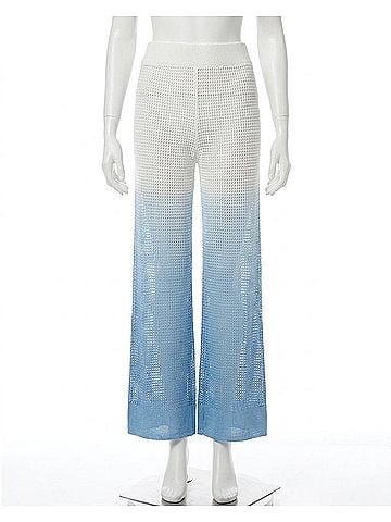 Vintage Havana Dip Dye Mesh Knit Pants in Blue/White (view 1)