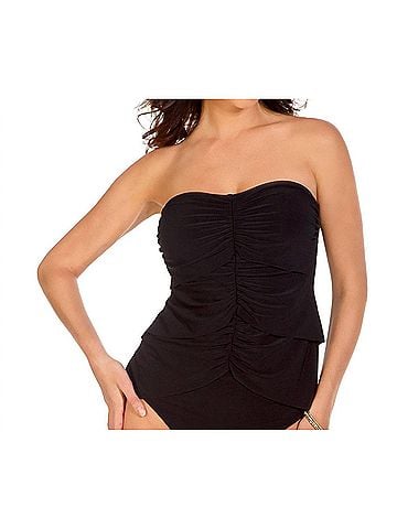 Magicsuit Lola Bandeau Tankini Top in Mag Black (view 2)