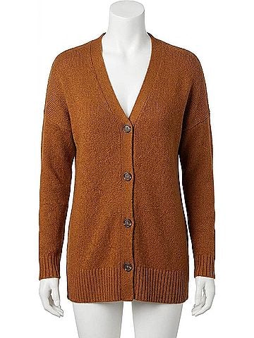 Smartwool Cozy Lodge Merino Wool Boyfriend Cardigan Sweater in Acorn Heather (view 1)