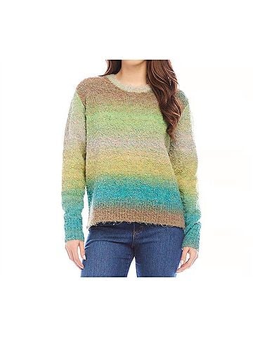Karen Kane Genna Boucle Sweater in Green (view 2)