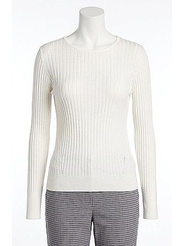 Tyler Boe Cotton Cashmere Ribbed Crewneck Sweater in Ivory (view 1)