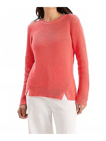 Tyler Boe Shaker Sweater in Coral (view 2)