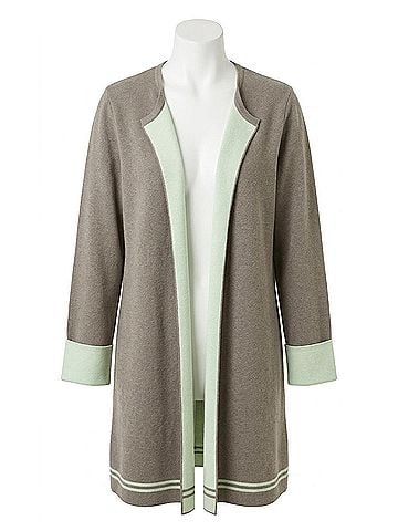 Marble Women's Relaxed Fit Cardigan in Green (view 1)