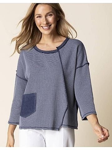 Habitat Inside Out Thermal Pullover in Navy (view 2)