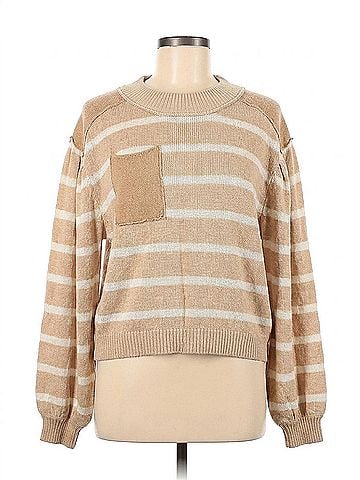 Free People Between The Lines Stripe Sweater in Birch Bark Combo (view 1)
