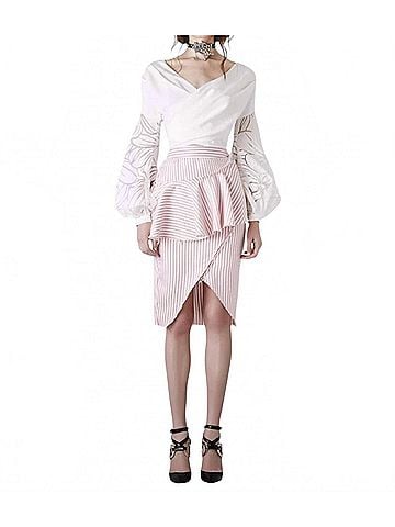 Asilio Rough Lines Skirt in Pink (view 2)
