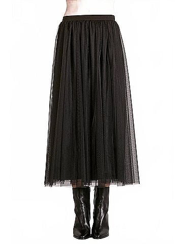 Elan Joy Tulle Midi Skirt in Black (view 2)