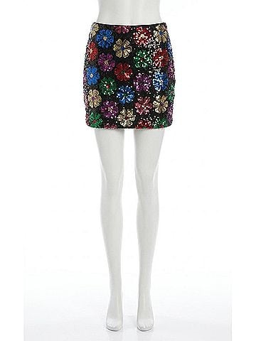Show Me Your Mumu All Night Skort in Multi Color Flower Sparkle On Black (view 1)