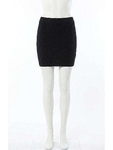 Show Me Your Mumu Josie Mini Skort in Black Rib Knit (view 1)