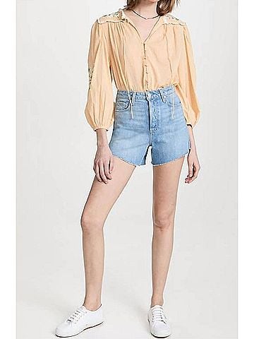 Paige High Rise Noella Cut Off Short in Serine (view 2)