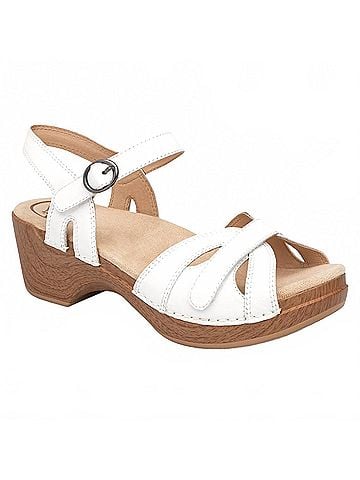 Dansko Women's Season Full Grain Sandal in White (view 1)