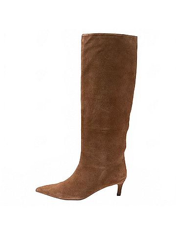 Free People Women's Kiki Kitten Heel Boot in Tan Suede (view 2)