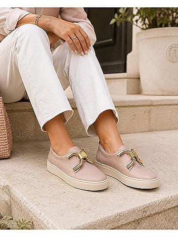 An Hour and A Shower Women's Knot Slip On Sneakers in Seda Palo (Blush Pink Nude) (view 2)