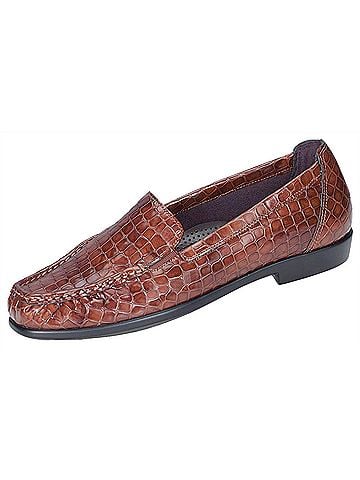 SAS Women's Joy Slip On Loafer in Cognac Croc (view 2)
