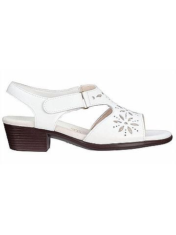 SAS Women's Sunburst Heel Strap Sandal in White (view 1)