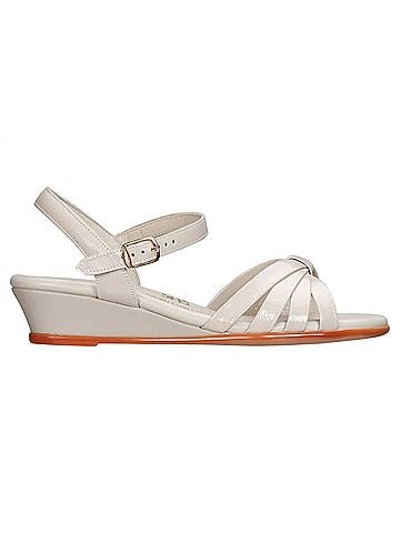 SAS Women's Strippy Quarter Strap Wedge Sandal in Bone (view 1)