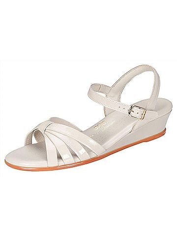 SAS Women's Strippy Quarter Strap Wedge Sandal in Bone (view 2)