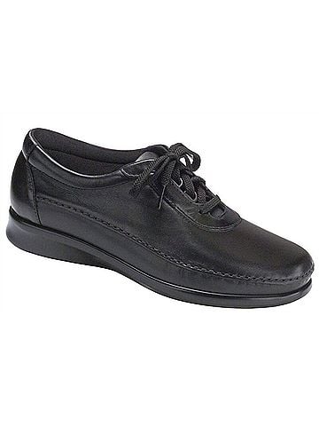 SAS Women's Traveler Athletic Lace Up Shoes in Black (view 1)