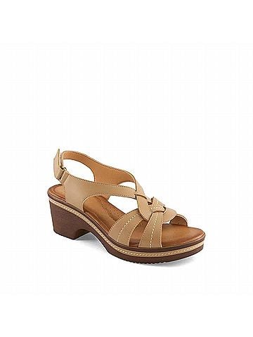 Andrea Women's Sling-Back Platform in Brown (view 2)