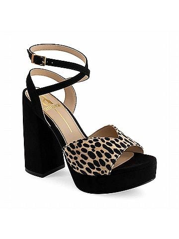 Andrea Women's Ankle-Strap Heeled Sandals in Black Pattern (view 1)