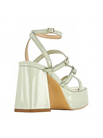 Andrea Women's Ankle-Strap Heeled Sandals in Green (view 2)