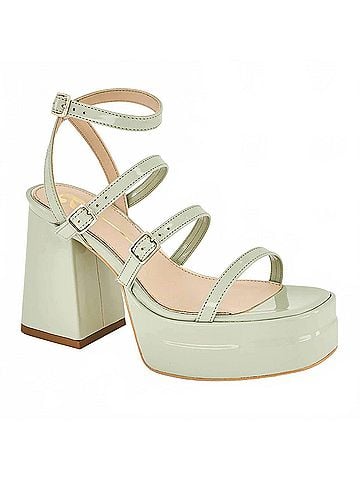 Andrea Women's Ankle-Strap Heeled Sandals in Green (view 1)