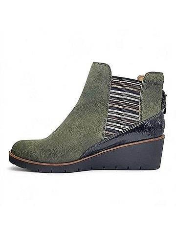 Revere Women's Galway Wedged Boot in Moss Suede (view 2)