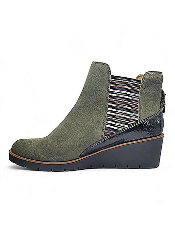Revere Women's Galway Wedged Boot in Moss Suede (view 2)