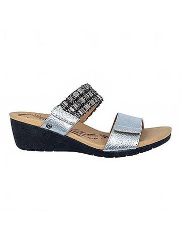 Revere Women's Sorrento Wedge Sandal in Silver Multi (view 1)