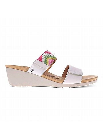 Revere Women's Sorrento Wedge Sandal in White Multi (view 1)