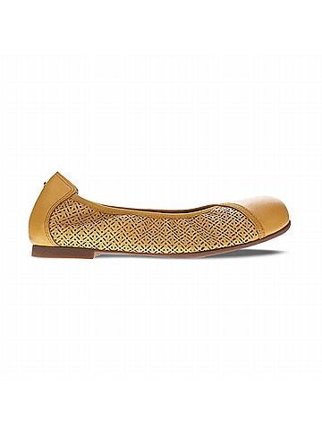 Revere Women's Nairobi Ballet Flats in Mustard French Lazer (view 1)
