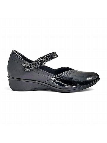 Revere Women's Narita Mary-Jane Flats in Black Patent (view 1)