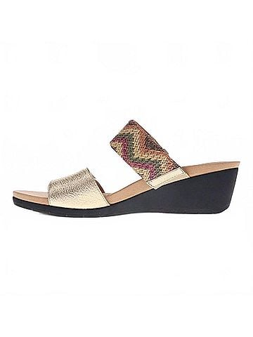 Revere Women's Sorrento Wedge Sandal in Gold Multi (view 2)