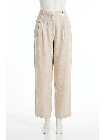 Posse Lucille High Waist Pant in Beige Pinstripe (view 1)