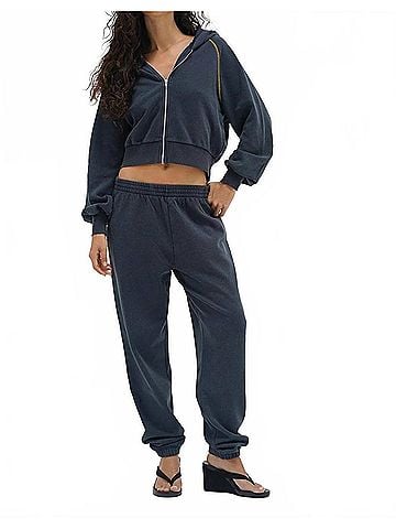 LNA Aspyn Jogger Pants in Stone Wash Navy (view 2)
