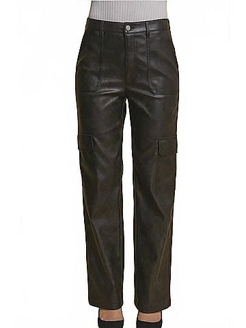 Love Tree Stuck In The 90s Leather Pants in Black (view 2)